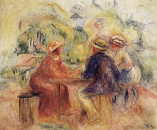 Pierre Renoir Meeting in the Garden France oil painting art